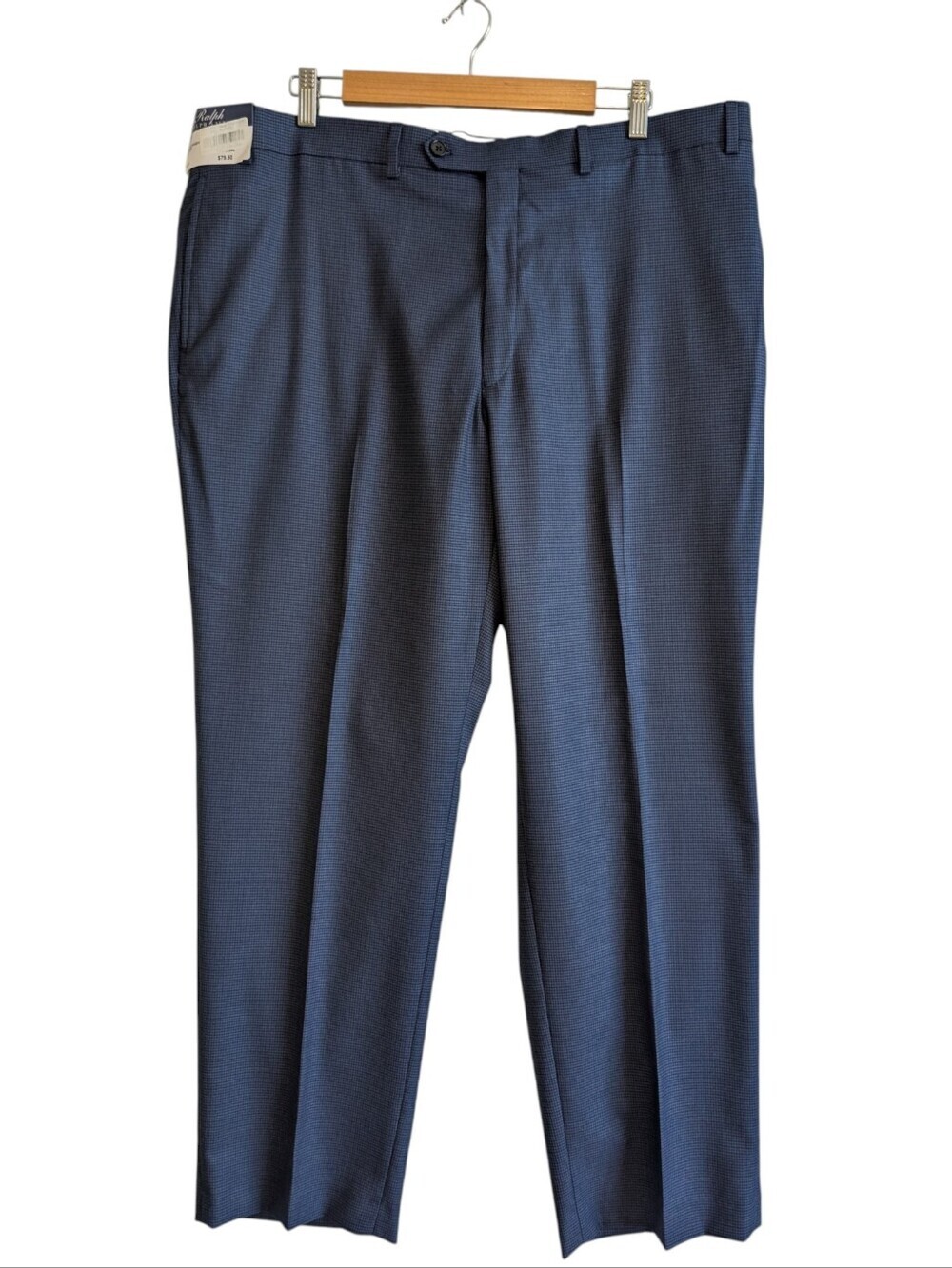Ralph Lauren The Comfort Flex Pant Flat Front Dress Pants 42Wx30L Blue Black